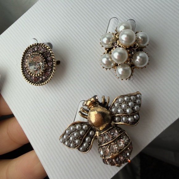Anthropologie Jewelry - New Vintage classic 3x set Gold and Silver Brooch Set